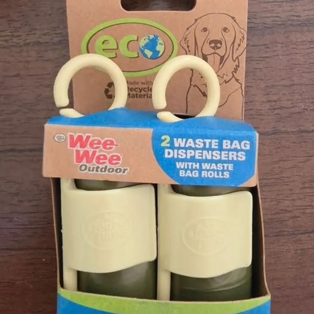 Wee-Wee Eco Recycled Beige Dog Waste Bag Dispensers - 2 Pack